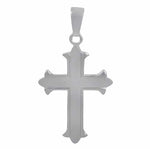 Load image into Gallery viewer, Sterling Silver White Satin Cross Religious Pendant 
Length: 48.5mm