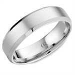 Load image into Gallery viewer, Men's White Gold Bevel Band with Multi-Finish Finish
Top Width: 6 mm
