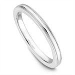 Load image into Gallery viewer, Lady's White Gold Domed with Milgrain Band