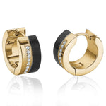 Load image into Gallery viewer, Gold Stainless Steel Round Huggie Earrings
Dimensions: 14.5mm x 7.3mm