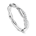 Load image into Gallery viewer, Lady's White Gold Prong Set Intertwined Diamonds Band
Diamond Shape: