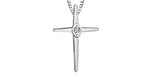 Load image into Gallery viewer, 10K White Gold Diamond Cross Polished Pendant Necklace