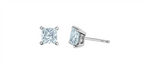 Load image into Gallery viewer, 14K White Gold Princess Cut Lab Diamonds Stud Earrings
Total Diamonds