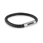 Load image into Gallery viewer, Black Leather Stainless Steel
Length: 8.25"