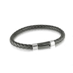 Load image into Gallery viewer, Black Leather Stainless Steel
Length: 8.25"