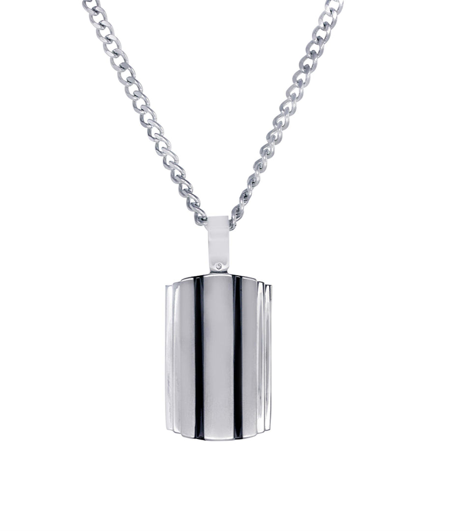 Multi-Finish Stainless Steel Dog Tag Necklace
