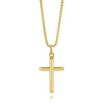 Load image into Gallery viewer, Polished Gold Stainless Steel Cross Necklace