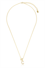 Load image into Gallery viewer, Yellow Sterling Silver Initial "C" Polished Pendant Necklace
PENDAN