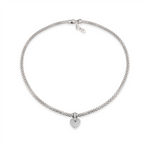 Load image into Gallery viewer, White Sterling Silver Puffed Pave Heart Pendant Necklace
PENDANT
S