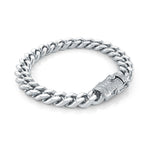 Load image into Gallery viewer, Stainless Steel Miami Cuban Bracelet with Cubic Zirconiums
Length: 8"