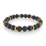 Load image into Gallery viewer, Black Onyx Stainless Steel 
Length: 8.25"