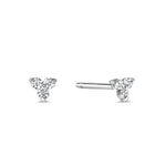 Load image into Gallery viewer, 14K White Gold Petal Nose Stud with Cubic Zirconia 
Collection: Sparkles