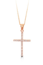 Load image into Gallery viewer, 10K Rose Gold Cross Pendant Necklace