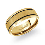 Load image into Gallery viewer, Gold Tungsten Brushed Bevel Band Band 
Width: 8mm