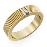 Load image into Gallery viewer, Men's Yellow Gold Ridged Diamond Band
Total Diamonds: 0.17cttw
Top