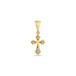 Load image into Gallery viewer, 10K Yellow Gold Cross Diamond Religious Pendant