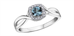 Load image into Gallery viewer, 10K White Gold Halo Blue Topaz and Diamonds Ring
Primary Stone: Cushi