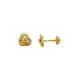 Load image into Gallery viewer, Kid's 10K Tri-Colour Gold Three Circles with CZ Stud Earrings
Dimen