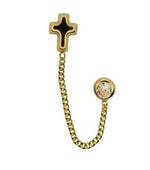 Load image into Gallery viewer, 10K Yellow Gold Cross Stud Earrings
Dimensions: 7mm x 4.5mm