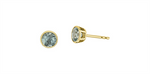 Load image into Gallery viewer, 10K Yellow Gold Round Aquas Stud Earrings
Primary Stone: Round Aquas