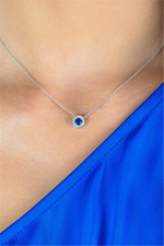 Load image into Gallery viewer, White Sterling Silver Halo Polished Pendant Necklace
PENDANT
Stone