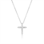 Load image into Gallery viewer, White Sterling Silver Cross Polished Religious Pendant Necklace
PEN