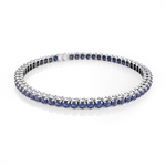 Load image into Gallery viewer, Sterling Silver Blue CZ Flex Tennis Bracelet 
Top Width: 3.4mm
Lengt