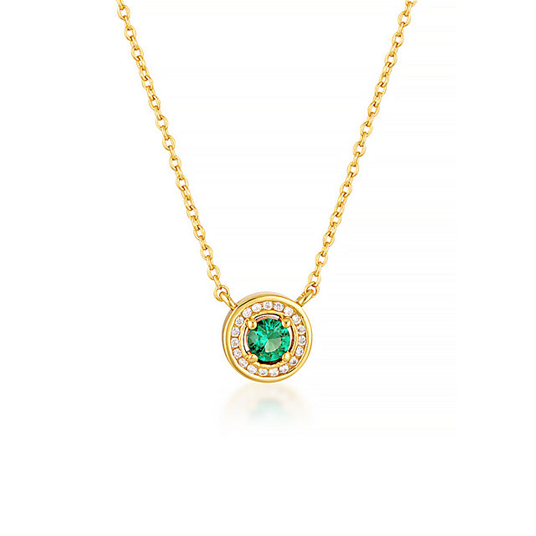 Yellow Sterling Silver Halo Polished Pendant Necklace
PENDANT
Ston