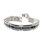 Load image into Gallery viewer, Black Stainless Steel Fancy Link Bracelet
Length: 8" + 0.5"