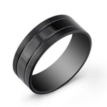 Load image into Gallery viewer, Black Stainless Steel Matte' Flat Band Band 
Width: 8mm