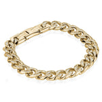 Load image into Gallery viewer, Gold Stainless Steel Miami Cuban Bracelet with Cubic Zirconiums 
Length: 8" + 0.5"