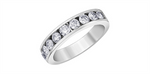Load image into Gallery viewer, Lady's 14K White Gold Channel Set Lab Diamonds Band
Diamond Shape: Round