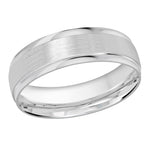 Load image into Gallery viewer, Men's 10K White Gold Stepped Down Edges Band with Satin Finish