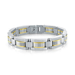 Load image into Gallery viewer, Two-Tone Stainless Steel Fancy Link Bracelet
Length: 8" + 0.5"