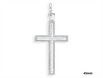 Load image into Gallery viewer, Sterling Silver White Cross Pendant 
Length: 45mm