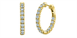 Load image into Gallery viewer, 10K Yellow Gold Round Lab Diamonds Small Hoop Earrings
Total Diamonds