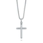 Load image into Gallery viewer, Polished Stainless Steel Cross Pendant Necklace
