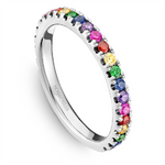 Load image into Gallery viewer, White Gold PRO Rubies and Sapphires and Emeralds Ring
