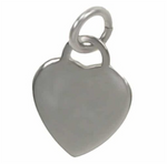 Load image into Gallery viewer, Sterling Silver White Polished Heart Pendant 
Length: 13mm x 12mm