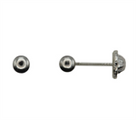Load image into Gallery viewer, Kid's 10K White Gold Ball Stud Earrings
Dimensions: 3mm