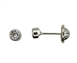 Load image into Gallery viewer, Kid's 10K White Gold Round CZ Stud Earrings
Dimensions: 3.3mm