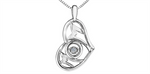 Load image into Gallery viewer, Sterling Silver Diamond Mom Polished Dancing Stone Pendant Necklace