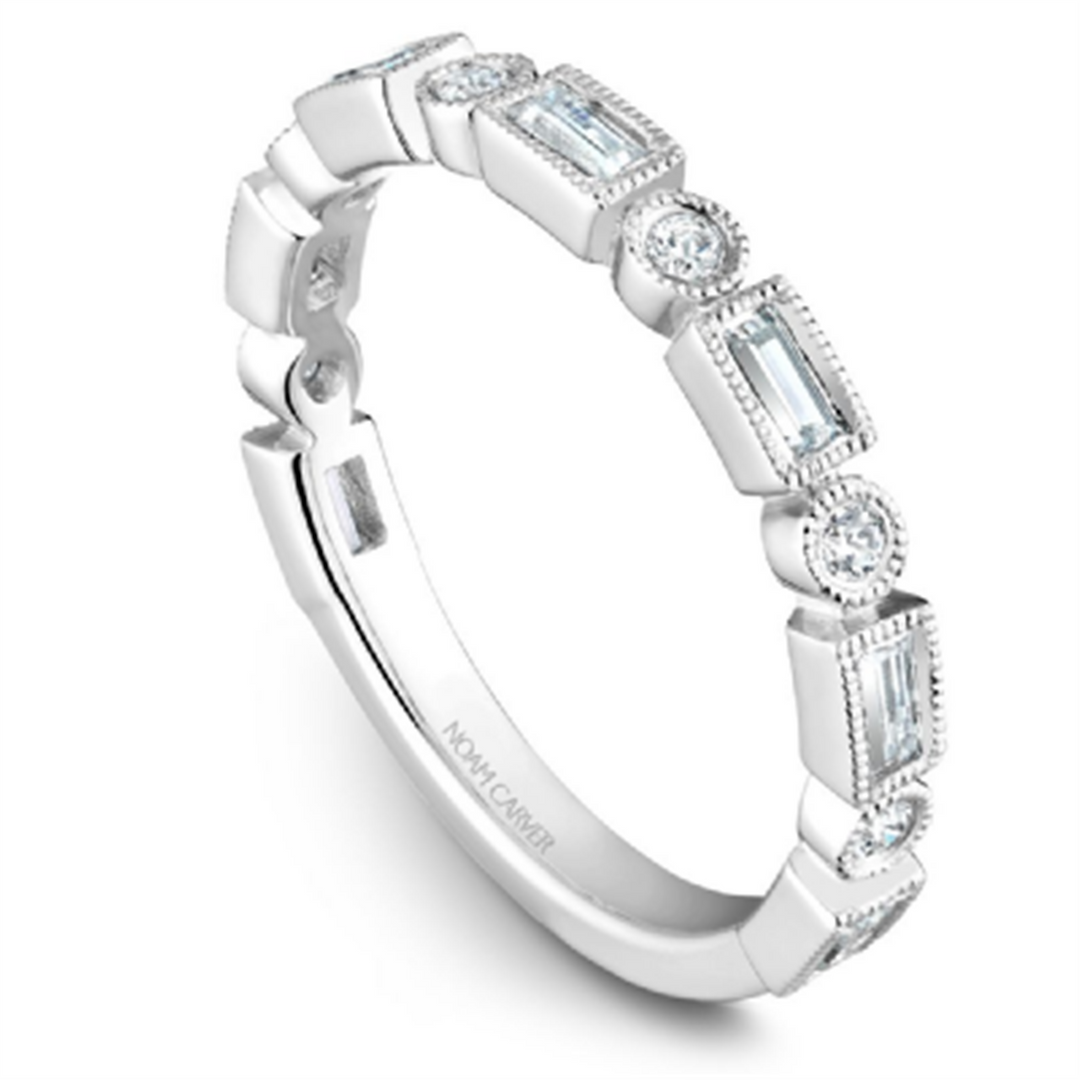 Lady's White Gold Vintage Diamonds Band
Diamond Shape: Baguette, Round