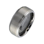 Load image into Gallery viewer, Tungsten Multi Finish Stepped Down Edges Band Band 
Width: 8mm