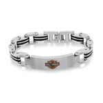 Load image into Gallery viewer, Black Stainless Steel Rubber Harley Davidson
Length: 8.5"