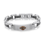 Load image into Gallery viewer, Black Stainless Steel Rubber Harley Davidson
Length: 8.5"