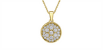 Load image into Gallery viewer, 10K Yellow Gold Diamonds Round Polished Cluster Pendant Necklace
PE