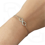 Load image into Gallery viewer, White Sterling Silver Infinity Rolo Bracelet
Top Width: 2mm
Length: