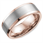 Load image into Gallery viewer, Men's Rose & White Gold Stepped Down Edges Band with Satin Finish