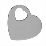 Load image into Gallery viewer, Sterling Silver White Polished Heart Pendant 
Length: 20mm x 20mm